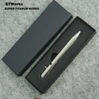 Stylo tactique à action par boulon en titane Grade 5 Ti 6Al 4V, usiné CNC, stylo à bille de poche EDC avec brise-vitre en acier tungstène