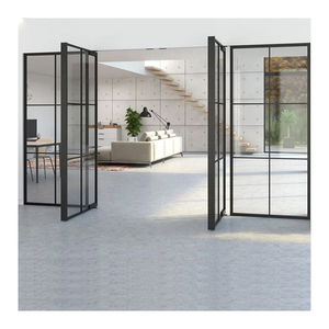 Nhôm vô hình trong nhà phân vùng cách âm đôi kính treo bi gấp cửa cao su - Product Image 3