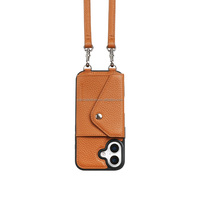 Étui pour téléphone à bandoulière en cuir de luxe de production artisanale exquise pour iPhone 17 Pro Max avec sangle et lanière