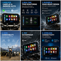 Affichage GPS CarPlay pour moto Aoocci, navigation GPS 5 pouces, Android Auto DVR pour motards