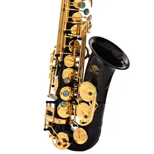 Black Gold Lacquer Brass Alto Instrument S-20 Professional Eb Colorful Shell China Alto Sax Saxophone with accessories