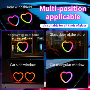 Coche Triángulo Ventana Corazón Lámpara <span class=keywords><strong>RGB</strong></span> Controlado por aplicación, Cambio de color, USB, Sin instalación, Luz ambiental decorativa universal - Product Image 5