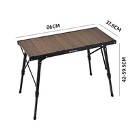 Table IGT carrée portable et légère Hispeed en aluminium pour barbecue, camping et extérieur, avec hauteur de pieds réglable