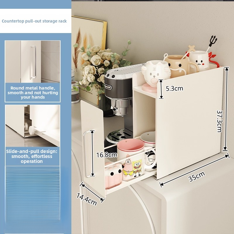 Estante extraíble para encimera de 35 cm - Blanco