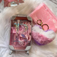 Mini Valise Rectangulaire Mignonne en Plastique ABS Recyclable pour Cils Entiers, Emballage à Marque Privée, Porte-clés, Échantillon Gratuit