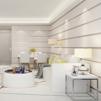 Wallpaper Dinding 3D Motif Garis Lebar Eropa Warna Putih Berbahan Beludru Kulit Rusa, Perekat Sendiri, untuk Kamar Tidur, Ruang Tamu, Dinding Latar, Hotel