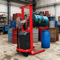 Rotateur de fût de mélange de liquides 450 kg, hauteur 1,5 m, avec levage et rotation motorisés, et fonction de comptage de poids pour usine de peinture