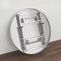 Table pliante en acier inoxydable avec dimensions personnalisables, taille/hauteur personnalisée et design peu encombrant, table ronde pliante