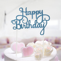 BR191 Usine en gros acrylique miroir surface joyeux anniversaire gâteau topper décoration de gâteau