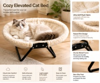 Lit-lune confortable et pliable pour animaux de compagnie, surélevé, respirant, portable, pour toutes les saisons, pour chats et chiens, intérieur/extérieur, tendance