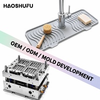 Tapis de protection anti-éclaboussures en silicone OEM personnalisé pour évier, avec trou de drainage, pour cuisine
