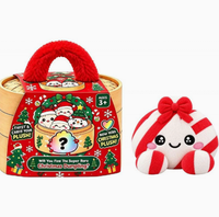 Jouet promotionnel de Noël en peluche en forme de boulette, jouet anti-stress à presser avec panier vapeur, cadeau mignon en forme de boulette