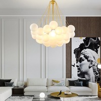 Suspension moderne en forme de globe de lait, en verre blanc, pour villas, salons, hôtels et projets de salles à manger