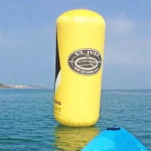 Cubo amarillo industrial/triángulo/formas de tubo boya flotante inflable para publicidad de eventos