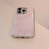 Coque de téléphone à dorure de dessin animé Ins pour Iphone16 16pm 16plus 16pro 15 15pm 15plus 15pro 14pm 14plus 13 13pm 13pro 12 11 coque époxy