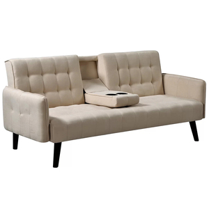 Conjunto de sofá cama personalizado para sala de estar, Convertible, de madera, plegable, de terciopelo rosa, viene cama, venta al por mayor - Product Image 4