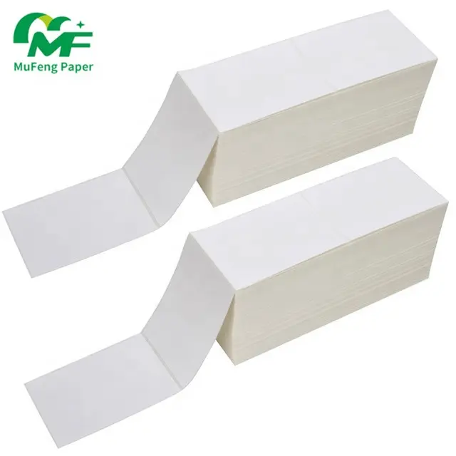 מחיר המפעל fanfold 4x6 ריק ישיר תוויות משלוח תרמית מדבקות נייר מדפסת תרמית תווית גליל