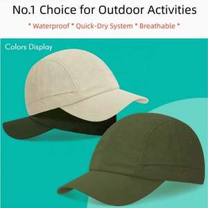 Casquette de camping extérieure personnalisée 5 panneaux en nylon imperméable, confortable et performante, en polyester pongé, casquette de course, casquette personnalisée, usine BSCI - Product Image 3