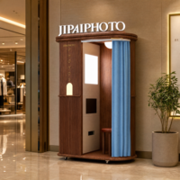 Machine Photobooth Intelligente au Design Vintage Fermé avec Système d'Impression Intégré pour Distributeurs Étrangers et Marché Commercial