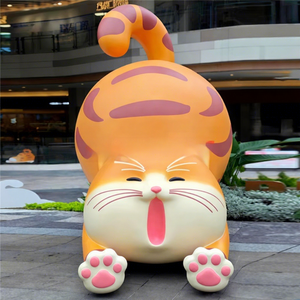 Escultura de Gato de Fibra de Vidrio Personalizada para Exteriores, Centro Comercial, Plaza, Atracción Creativa Popular en Internet, Decoración para Fotos - Product Image 1
