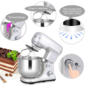 Robot pâtissier électrique sur pied 4,3 L personnalisé pour la maison, avec crochets pétrisseurs doubles, pour pâtes et gâteaux - Product Image 2