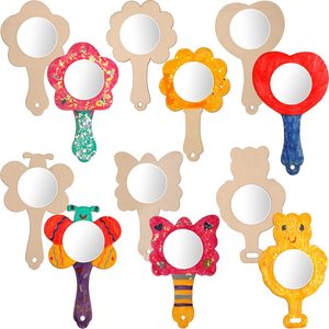 Specchietti in Legno <span class=keywords><strong>Mini</strong></span> Fai-da-Te per Dipingere, Giocattoli Artigianali per Bambini - Product Image 1