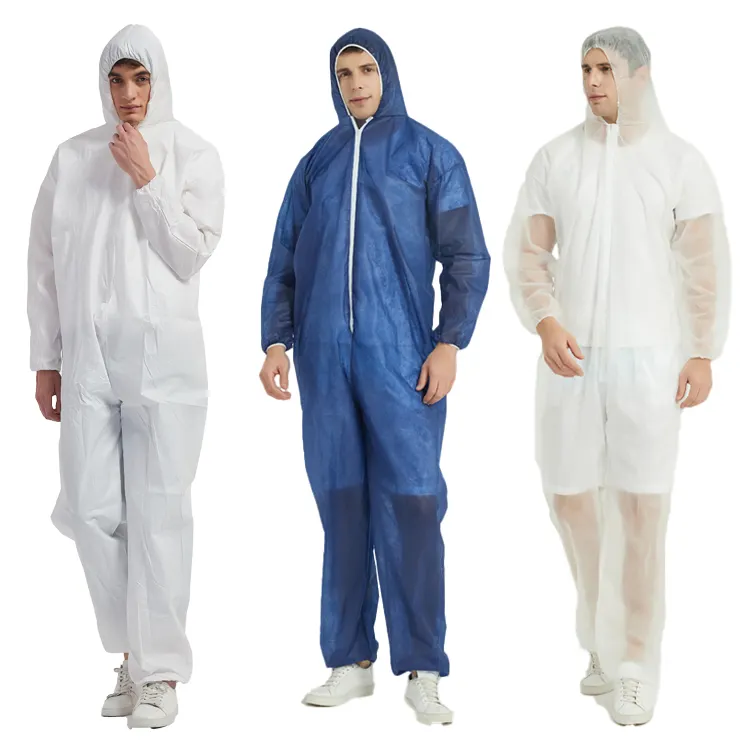 All'ingrosso prezzo di fabbrica usa e getta pp suit 45 grs coverall abbigliamento protettivo protezione chimica per l'agricoltura