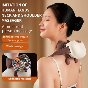 Wireless Neck and Shoulder <b>Massager</b> Heated Kneading Massage Pillow Dual Zone Heat Compress for Home Office Travel - Product Image 1