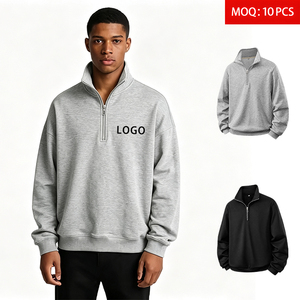 <span class=keywords><strong>Felpa</strong></span> da Uomo con Mezza Zip 230G 100% <span class=keywords><strong>Poliestere</strong></span>, Stampa a Trasferimento Termico, Logo Personalizzato, Collo Alto, <span class=keywords><strong>Felpa</strong></span> con Zip a Quarto - Product Image 1
