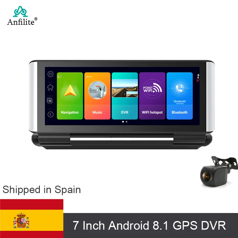 7 inç 4G Android 8.1 araba dvr'ı 2GB + 16GB GPS navigator ADAS araba video kaydedici çift Lens ön panel kamerası park monitörü