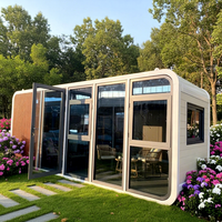 Capsule spatiale moderne isolée en forme de cabine, maison préfabriquée en conteneur, insonorisée, étanche, avec rideaux et vitres, pour hébergement touristique et café