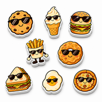 Autocollants personnalisés pour la restauration rapide, autocollants imperméables, autocollants mignons en vinyle découpés à la forme de hamburgers, frites, desserts, autocollants avec logo pour l'emballage