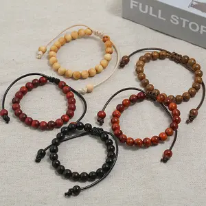 Penjualan Laris Baru Mode Dapat Disesuaikan Rosewood Kecil Daun Cendana Merah Gelang Manik Kayu Avenge Hadiah