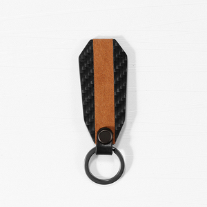 Vente en gros de porte-clés de voiture en fibre de carbone avec Alcantara et daim Porte-clés porte-clés ensemble avec boîte-cadeau - Product Image 3
