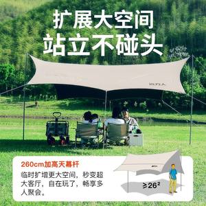 Tente hexagonale d'extérieur 5m en tissu Oxford, portable, résistante au vent, à la pluie, au soleil et aux UV, abri de camping - Product Image 4