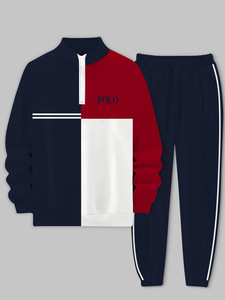 للبيع بالجملة مجموعات بنطال بولو بسحاب نصف بدلة رياضية للرجال للركض رياضية للرجال 2 قطعة - Product Image 6