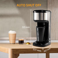 Mini cafetière Machine à café automatique à service unique Rappel de détartrage et cafetière autonettoyante