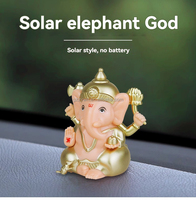 2 pouces Mini plastique solaire automatique secouant éléphant dieu richesse attraction Feng Shui ornement sud-est asiatique cadeau