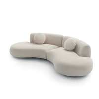 Canapé de luxe simple nordique canapé de salon canapé modulaire blanc riz courbe