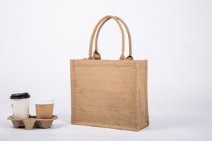 Wholesale Reusable Shopping <strong>Jute</strong> <strong>Tote</strong> <strong>Bag</strong> Eco Friendly Laminated <strong>Jute</strong> <strong>Bag</strong> Custom Logo Burlap <strong>Bags</strong> for Advertising - Product Image 2
