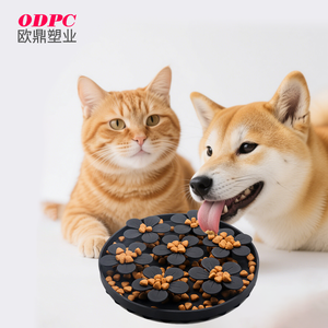 Silicone Slow <b>Feeder</b> Dog Bowl Eco-Friendly Waterproof Anti-Choking Food Plate for Puppies and <b>Cats</b> 20cm Diameter - Product Image 1