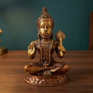 Handmade Brass Hanuman <b>Statue</b> Bajrang Bali Murti Traditional Modern Design for Home Decoration for Diwali Wedding or Birthday - Product Image 6