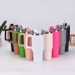 40oz <b>Travel</b> Car H1.0 <b>Handle</b> Tumbler Stainless Vacuum <b>Mug</b> Lid Straw Non-Slip ODM Custom Design - Product Image 4