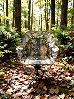Chaise pliante pivotante à 360°, style lune, avec doublure en polaire camouflage, portable, pour le camping, la pêche et les loisirs en plein air, OEM
