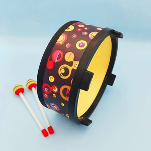 Wholesale Colorful Printed Kids Floor <b>Drum</b> Standing Hand <b>Drum</b> With Mallets Orff Percussion Instrument <b>For</b> Toddler Rhythm - Product Image 4