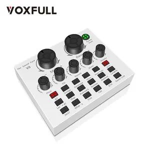 Voxfull mixer de áudio sem fio, v8pr, mixer de efeitos de som externos, para transmissão ao vivo