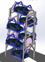 Garaje de Estructura de Acero, Cobertizo de Acero Galvanizado, Garaje Vertical, Garaje Pequeño para Solución de Espacio de Estacionamiento