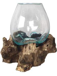 DIY透明玻璃地板花瓶，带花浮木优雅DIY玻璃容器风格水晶花瓶 - Product Image 2