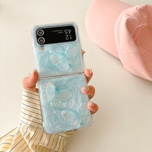 เคสมือถือ zflod 5สไตล์ INS สำหรับ flip6 <span class=keywords><strong>Z</strong></span> เคสโทรศัพท์อีพ็อกซี่สีทึบลายผีเสื้อ W24flip zflip5ซัมซุงเกาหลี - Product Image 4