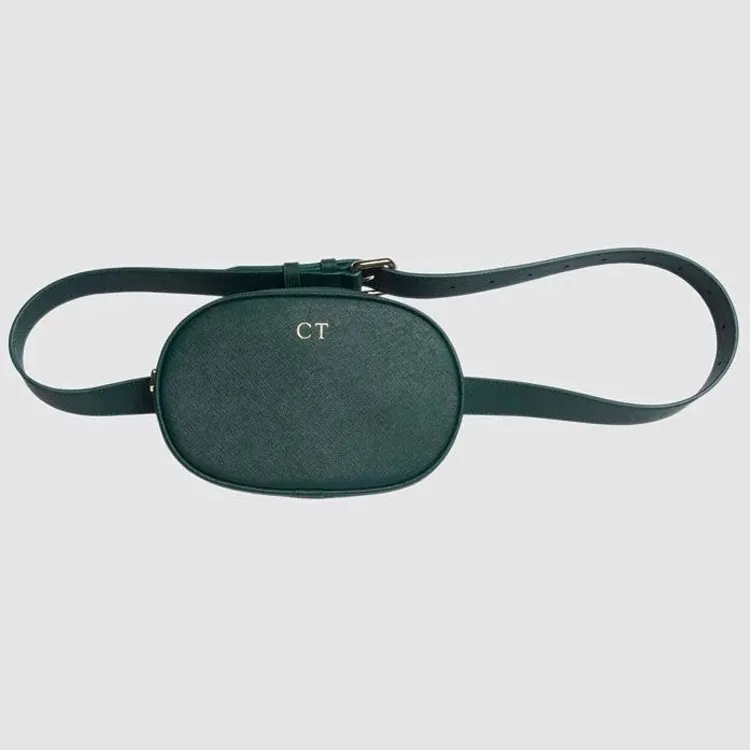Kişiselleştirilmiş özel logo moda bayan bel kemeri çanta saffiano deri bel çantası erkekler için